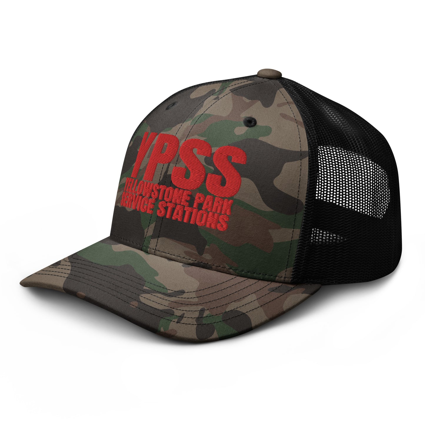 YPSS | Yellowstone Park Service Stations Camouflage trucker hat