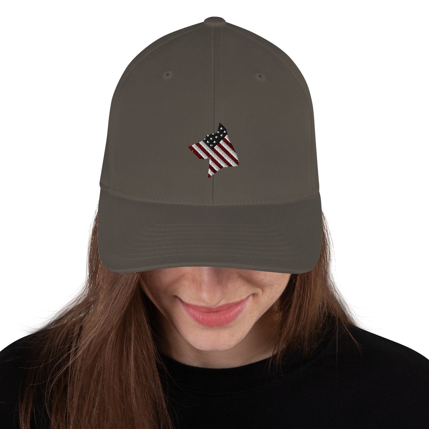 USA Flag Dog Structured Twill Cap