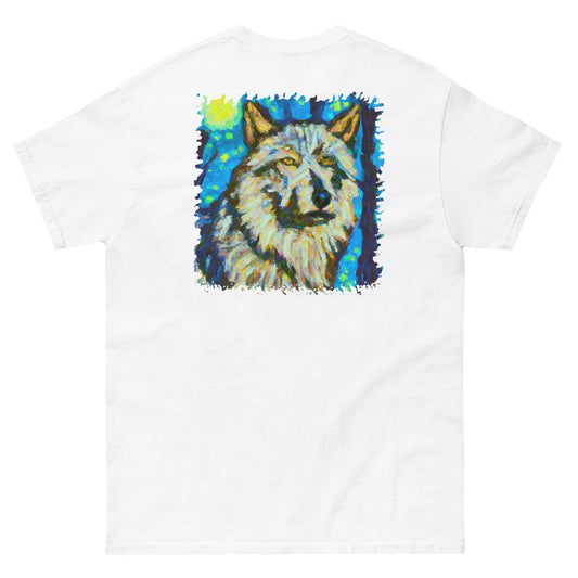 Wolf painting Front/Back print classic tee