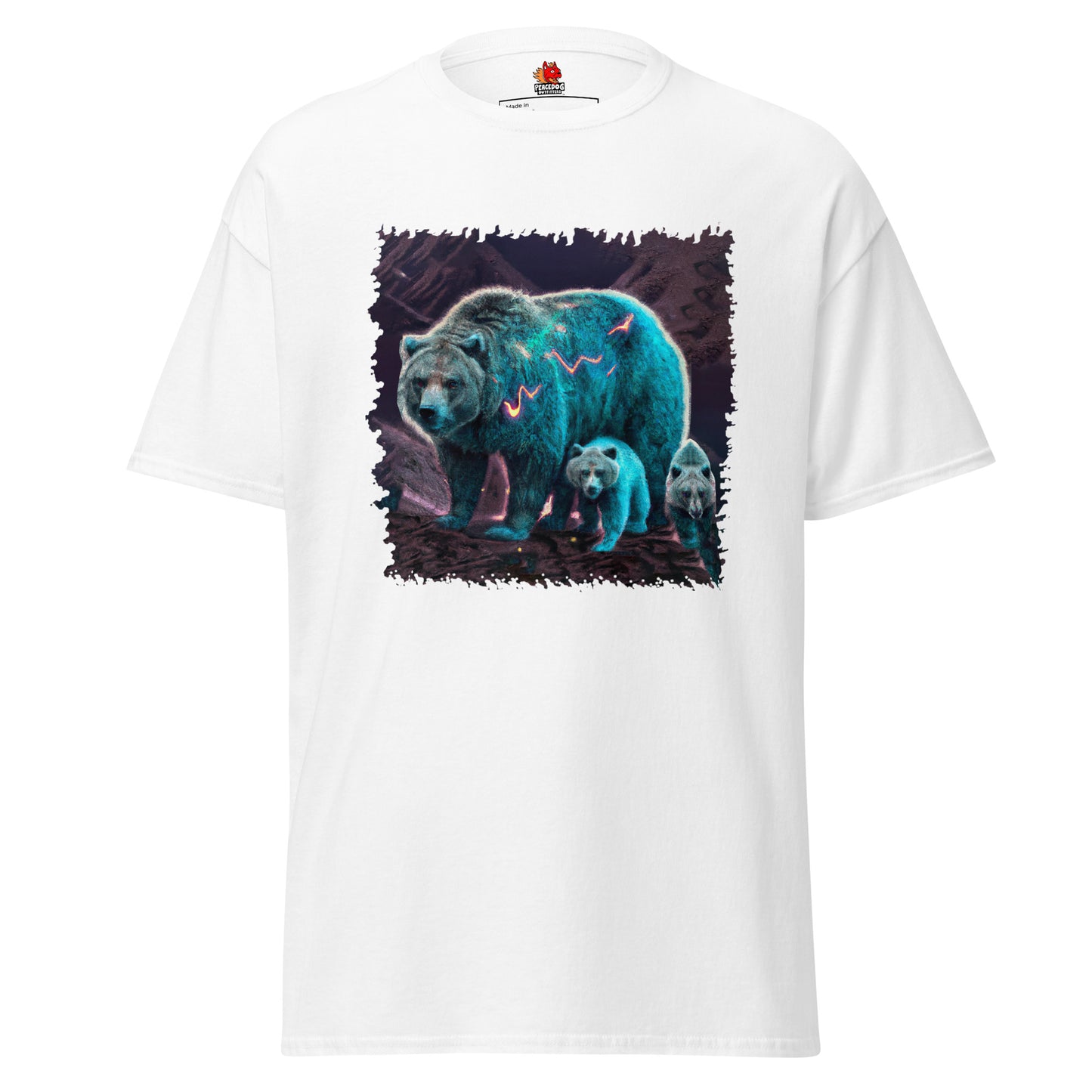 Grizzly with cubs CyberPunk classic tee