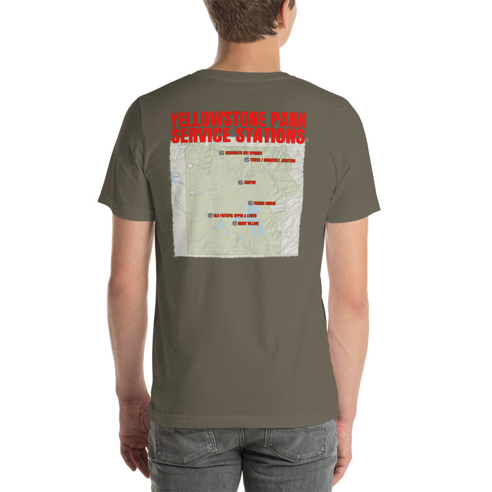 YPSS Yellowstone Park Service Stations Map T-shirt