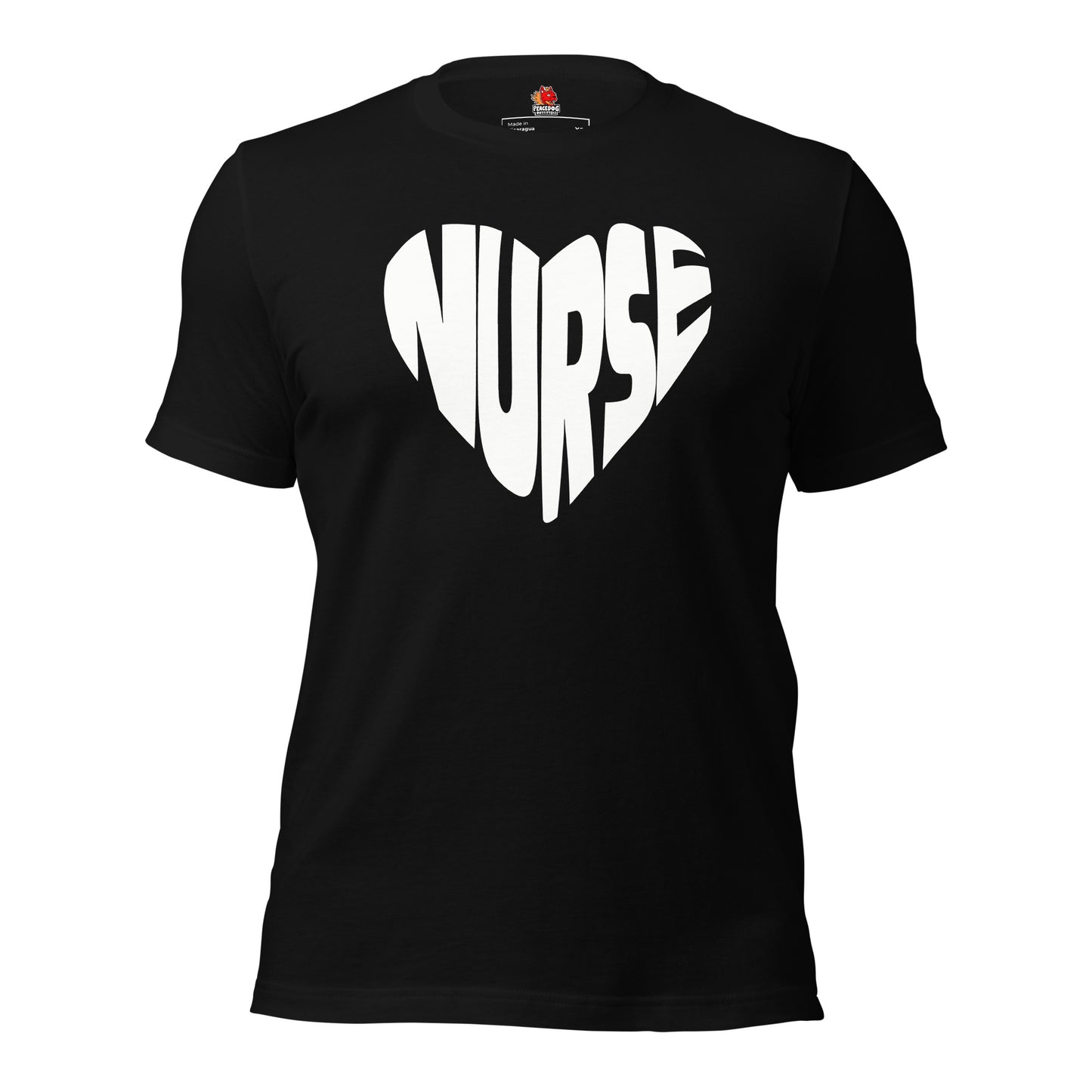 Nurse Heart Typography Front Print T-shirt