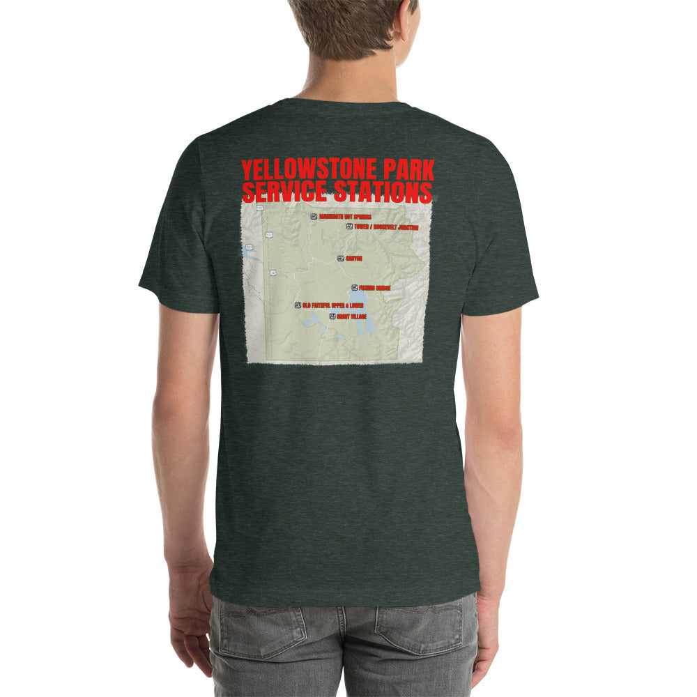 YPSS Yellowstone Park Service Stations Map T-shirt