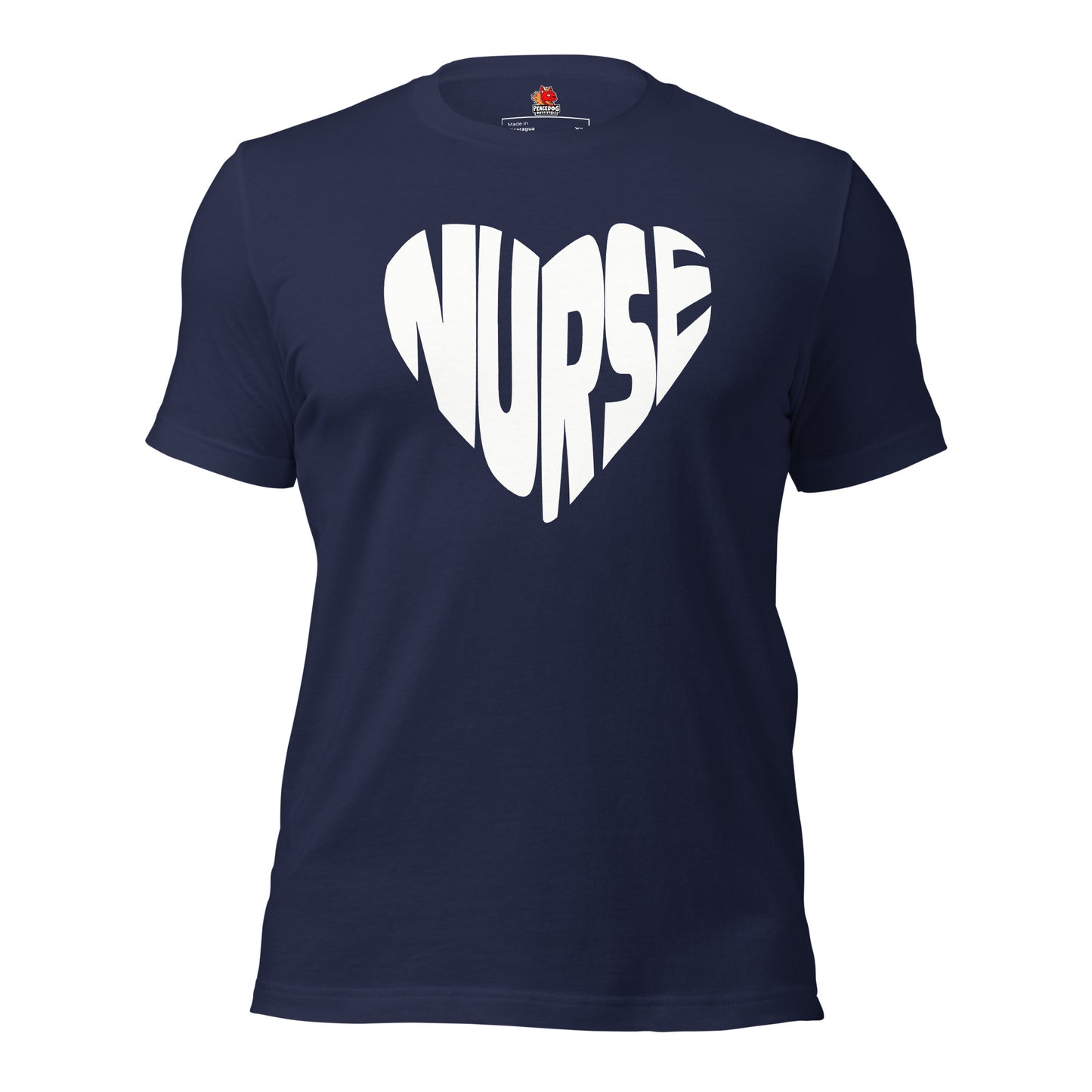 Nurse Heart Typography Front Print T-shirt