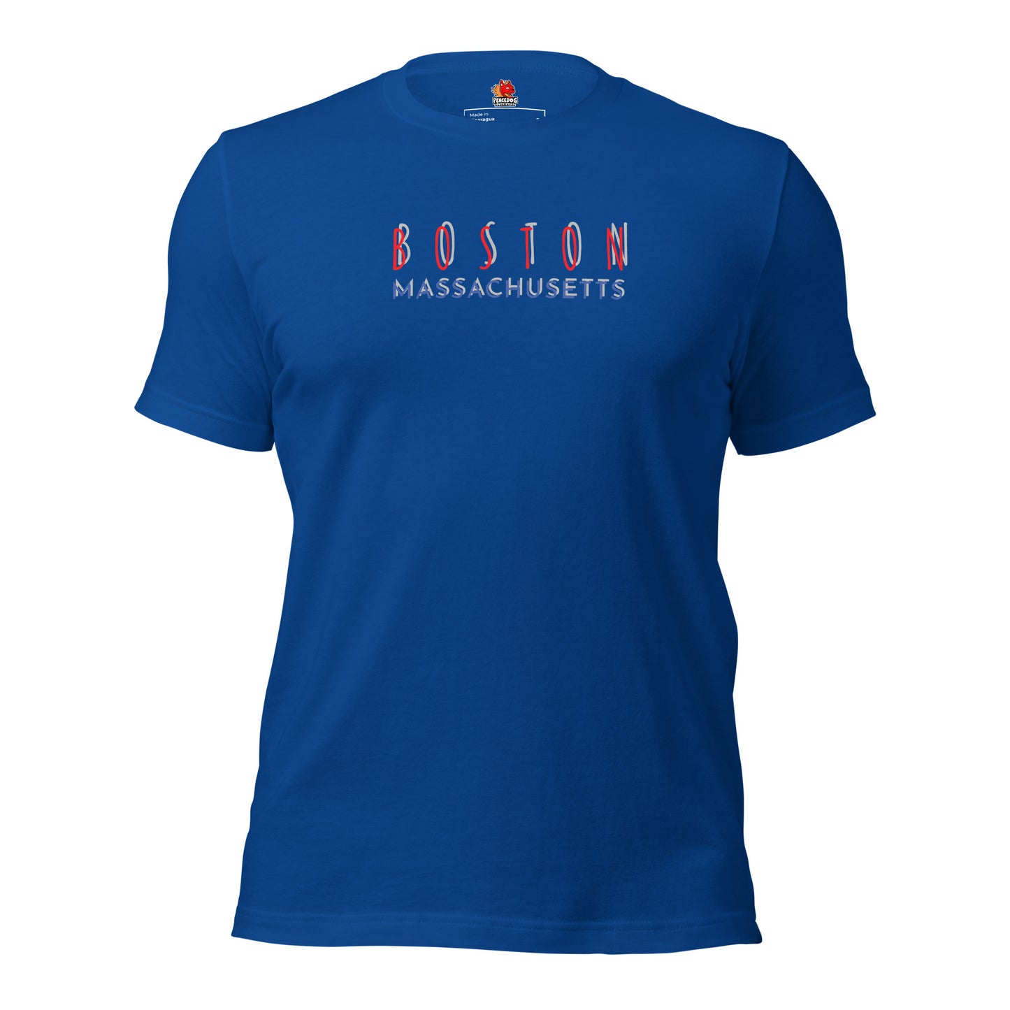 Boston, Massachusetts Typography Front Print T-shirt