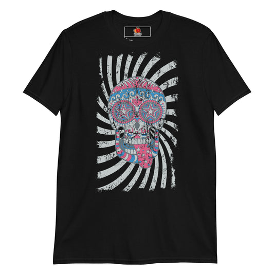 Colorful Spiral Latin-Style Skull T-Shirt