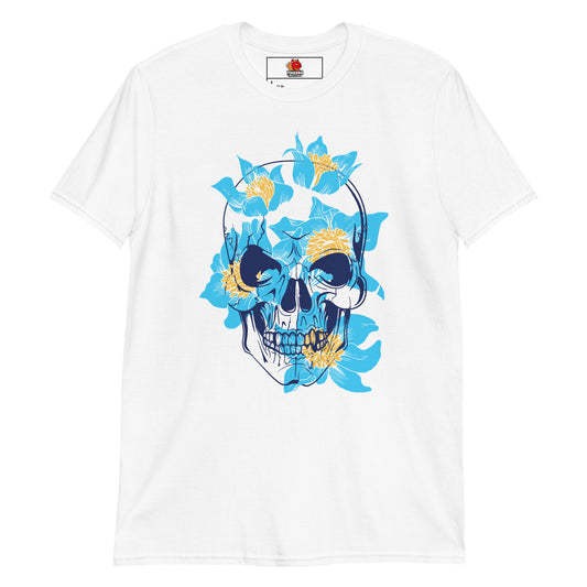 Blue Flower Skull T-Shirt