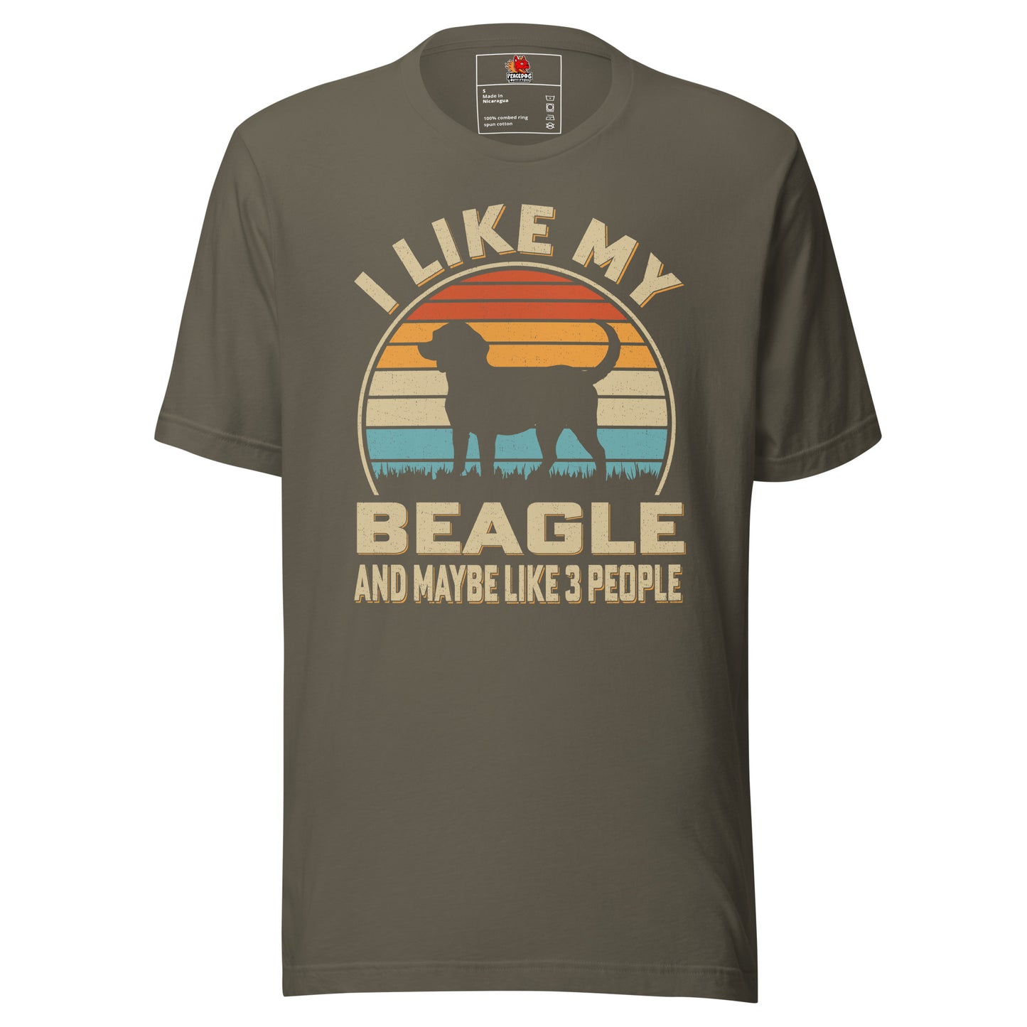 Retro Dog Sunset "I Like My Beagle" T-shirt