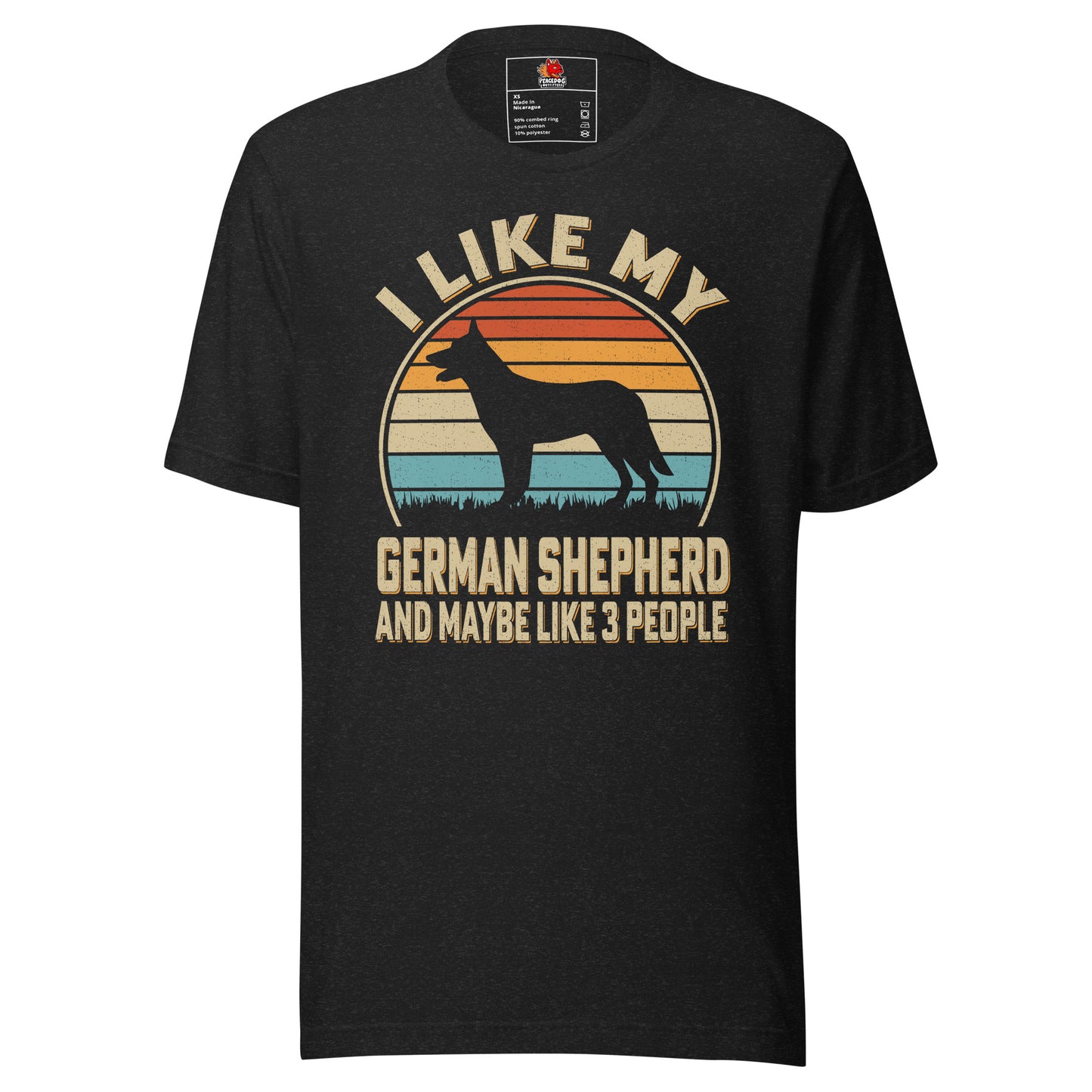 Retro Dog Sunset "I Like My German Shepherd" T-shirt