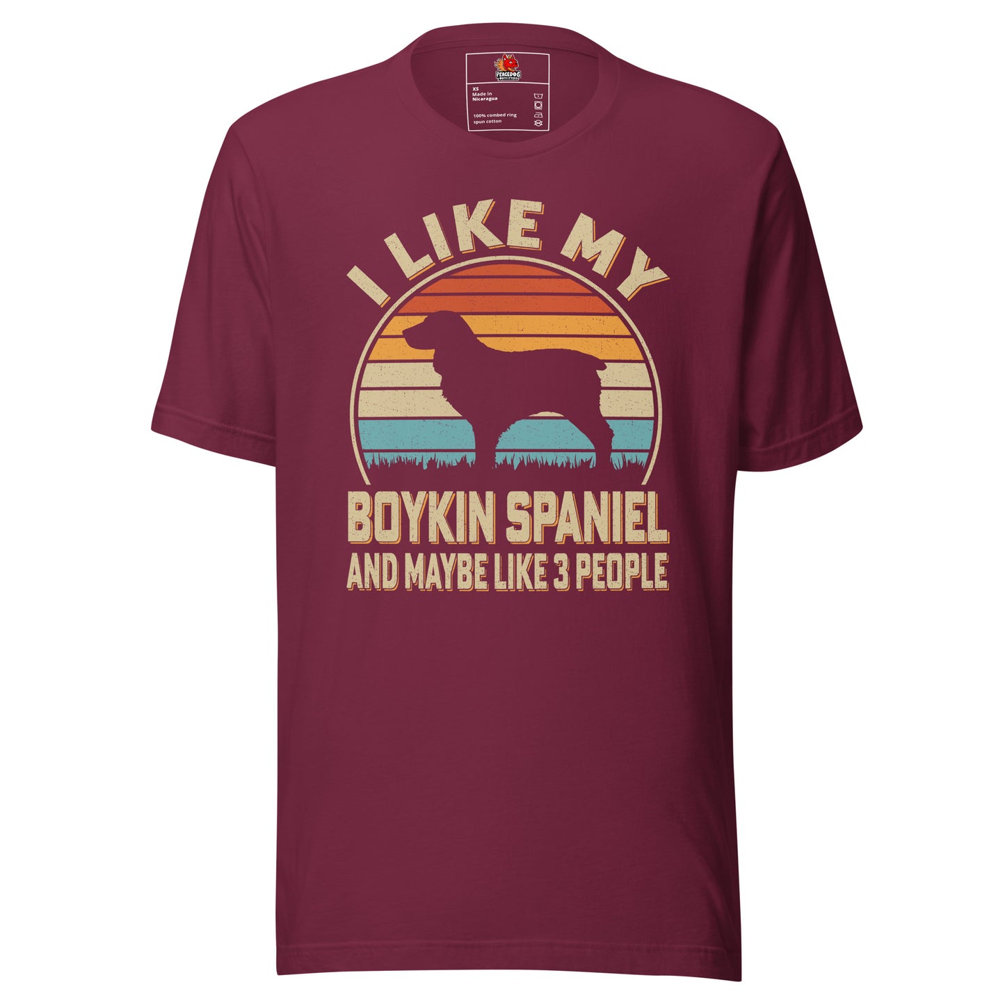 Retro Dog Sunset "I Like My Boykin Spaniel" T-shirt