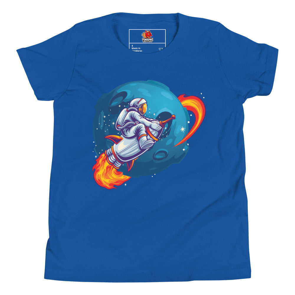 Astronaut on a Rocket Youth Short Sleeve T-Shirt